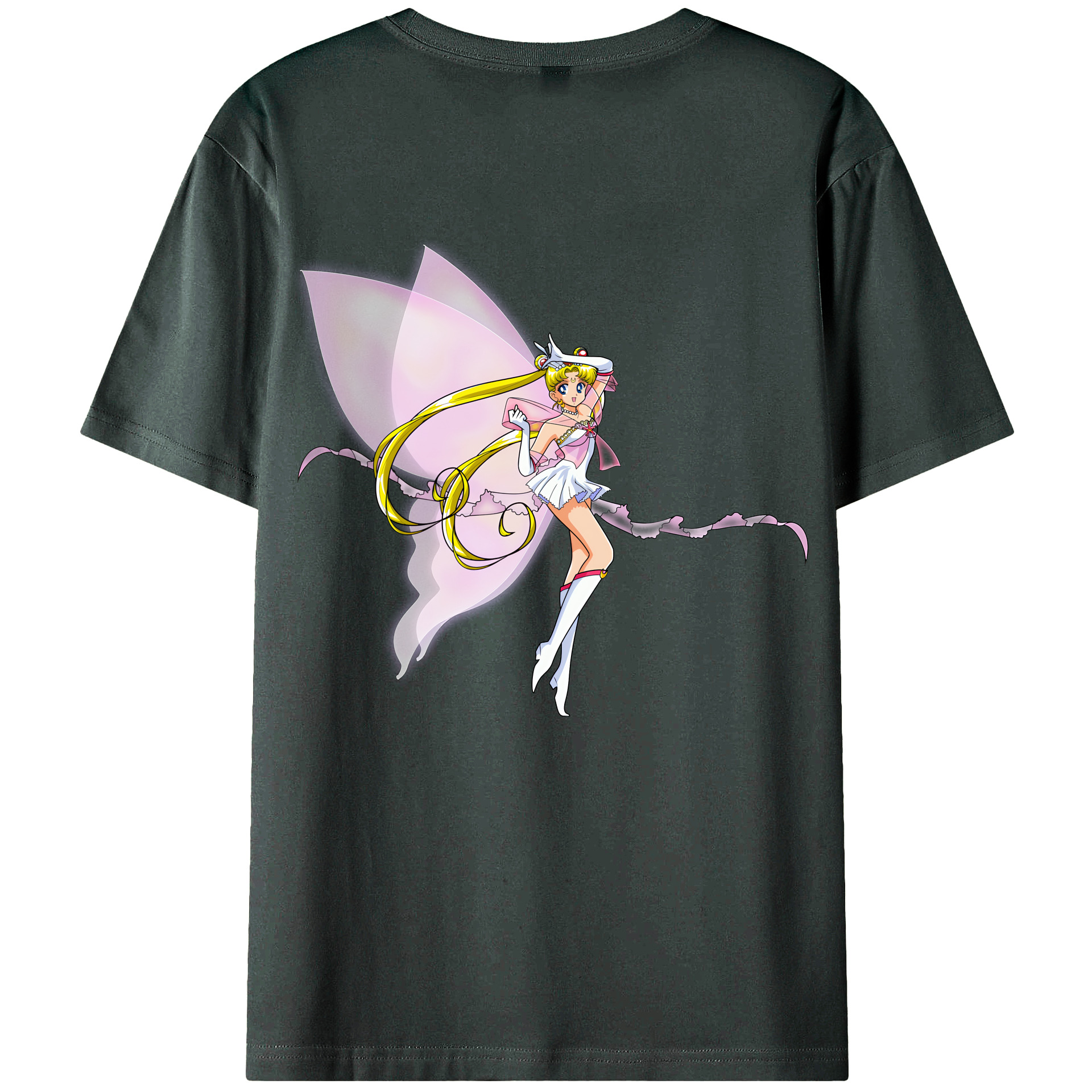 （画像用） 美少女戦士セーラームーン 月野 うさぎ つきの うさぎ Sailor Moon Tsukino Usagi 綿100％ メンズ半袖Tシャツ（バックプリント） 通気性